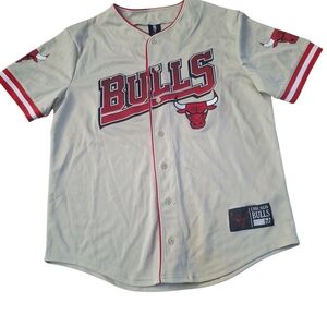 NBA Bulls Cream and Red Jersey